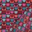 Baumwollpopeline Herzen im Quadrat - dunkelweinrot