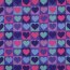 Baumwollpopeline Herzen im Quadrat - lila
