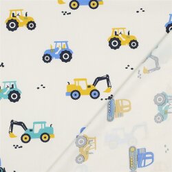 Baumwollpopeline Fahrzeuge - altweiss