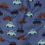 Baumwollpopeline bunte Autos - jeansblau