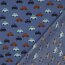 Baumwollpopeline bunte Autos - jeansblau