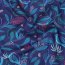 Baumwollpopeline Digital Blätter - kobaltblau