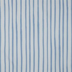 Baumwollpopeline Digital blaue Streifen - weiß