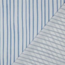 Baumwollpopeline Digital blaue Streifen - weiß