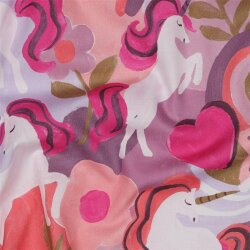 Baumwollpopeline Digital Einhörner - malve