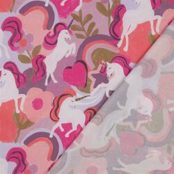 Baumwollpopeline Digital Einhörner - malve