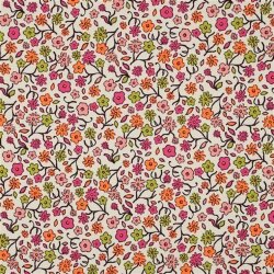 Baumwolljersey Neon Blümchen - weiß