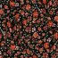 Baumwolljersey Organic Digital Blumen - schwarz/pfirsich