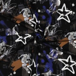 French Terry Digital Skate Graffiti - schwarz