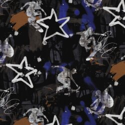 French Terry Digital Skate Graffiti - schwarz