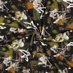 French Terry Digital Skate Graffiti - dunkeloliv