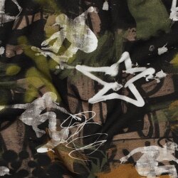 French Terry Digital Skate Graffiti - dunkeloliv