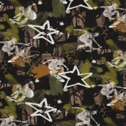 French Terry Digital Skate Graffiti - dunkeloliv