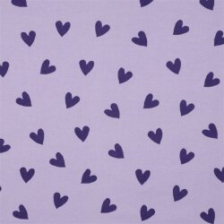 Baumwollflanell Herzen - lavendel