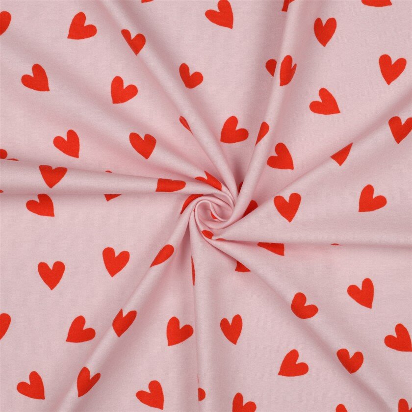 Baumwollflanell Herzen - pink