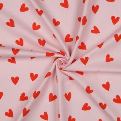 Baumwollflanell Herzen - pink