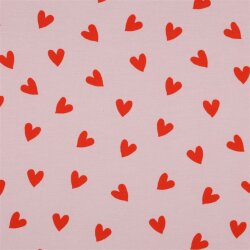 Baumwollflanell Herzen - pink