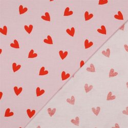 Baumwollflanell Herzen - pink