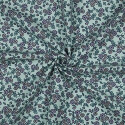 Baumwollflanell Blumen - mint