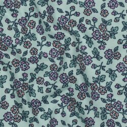 Baumwollflanell Blumen - mint