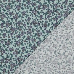 Baumwollflanell Blumen - mint