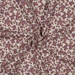 Baumwollflanell Blumen - creme