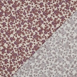 Baumwollflanell Blumen - creme