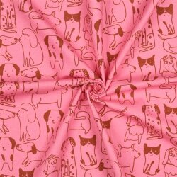 Baumwollflanell Hunde - pink
