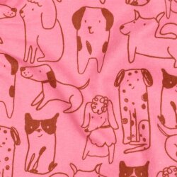 Baumwollflanell Hunde - pink