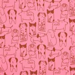 Baumwollflanell Hunde - pink