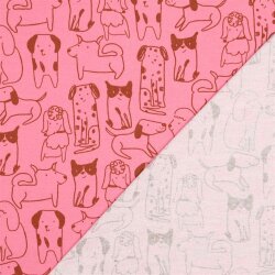 Baumwollflanell Hunde - pink
