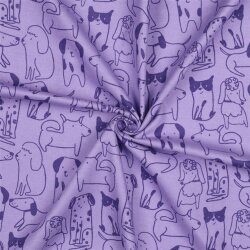 Baumwollflanell Hunde - lila
