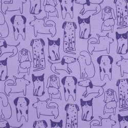 Baumwollflanell Hunde - lila