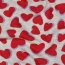 Ganzjahressweat rote Herzen - creme meliert