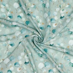 Viskose Popeline Digital Eukalyptus - salbei