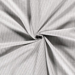 0,5 Meter - Leinen Chambray Streifen Melange - hellgrau