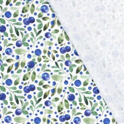 Interieurstoff  Digital Panama Blaubeeren - weiß