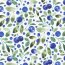 Interieurstoff  Digital Panama Blaubeeren - weiß
