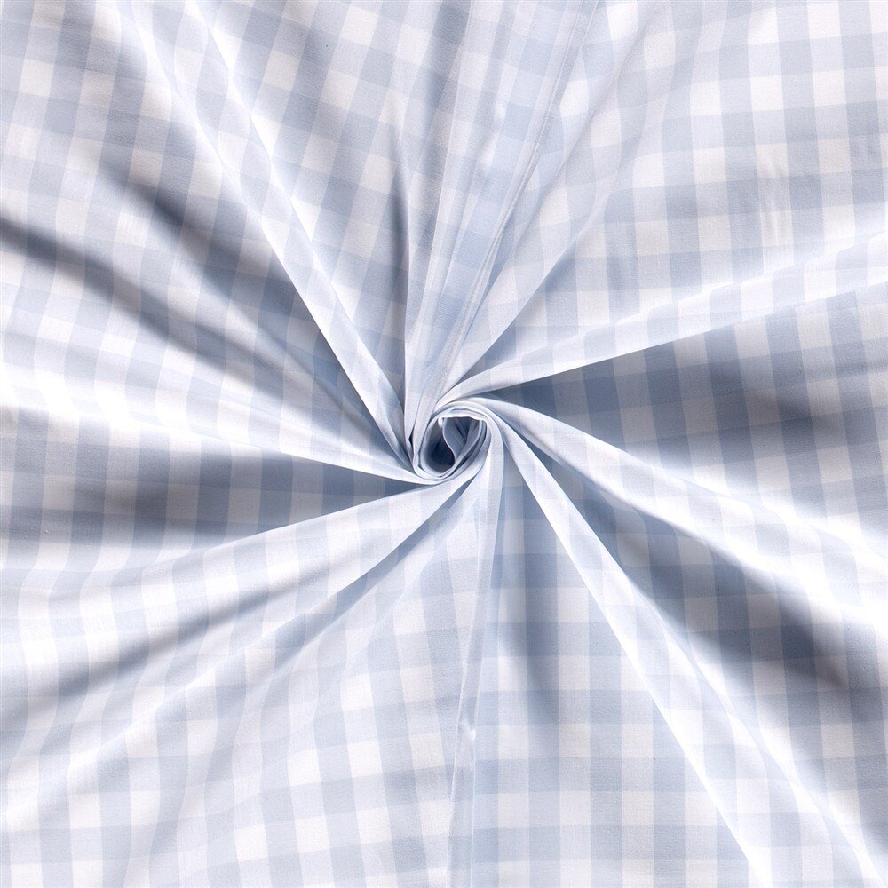 Baumwollpopeline garngefärbt Vichy Karo 18mm - babyblau