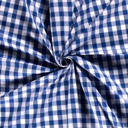Baumwollpopeline garngefärbt Vichy Karo 18mm - königsblau