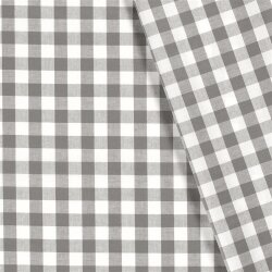 Baumwollpopeline garngefärbt Vichy Karo 18mm - dunkelgrau