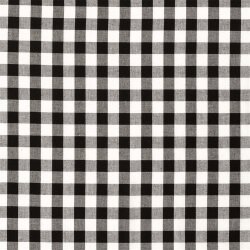 Baumwollpopeline garngefärbt Vichy Karo 18mm - schwarz