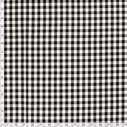 Baumwollpopeline garngefärbt Vichy Karo 18mm - schwarz