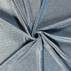 Polyesterjersey Glitzer Uni - hellblau
