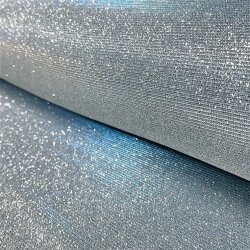 Polyesterjersey Glitzer Uni - hellblau
