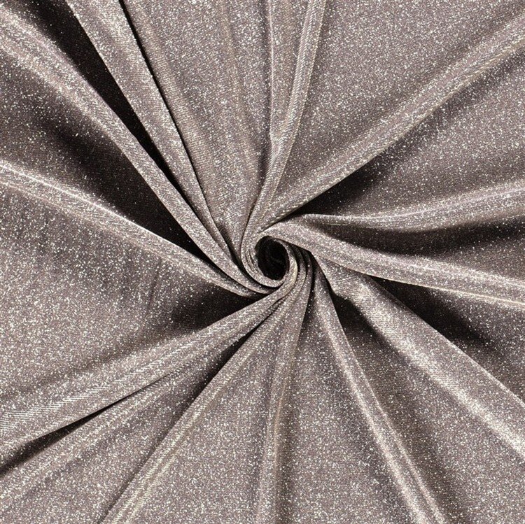 Polyesterjersey Glitzer Uni - altrosa