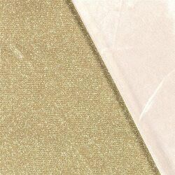 Polyesterjersey Glitzer Uni - gold