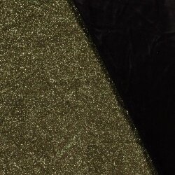 Polyesterjersey Glitzer Uni - schwarz/gold