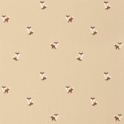 Baumwolljersey Füchse - cremebeige
