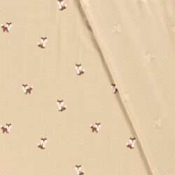 Baumwolljersey Füchse - cremebeige